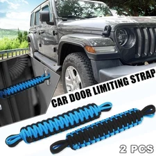 2pcs Car Door Limiting Straps 550 Pound Door Check Strap Blue for Jeep Wrangler