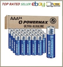 AAA Alkaline Batteries 24 Pack Powermax Battery 10 Year Shelf Life Long Lasting 0.40 per gallon