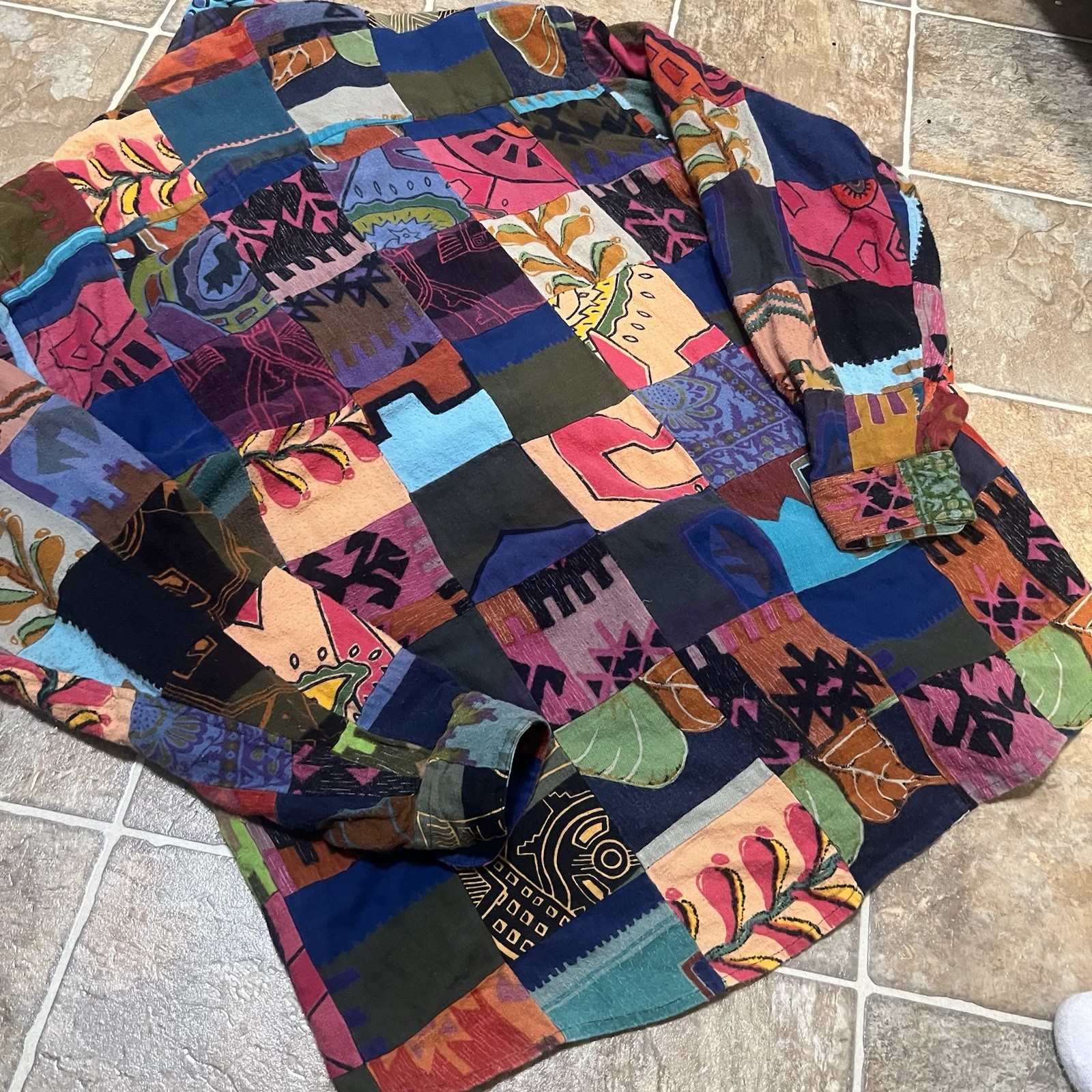 Terranova Patchwork Batik Long Sleeve Button Shir… - image 6