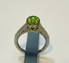Green Peridot Gemstone 925 Sterling Silver Ring Handmade Jewelry Ring For Gift