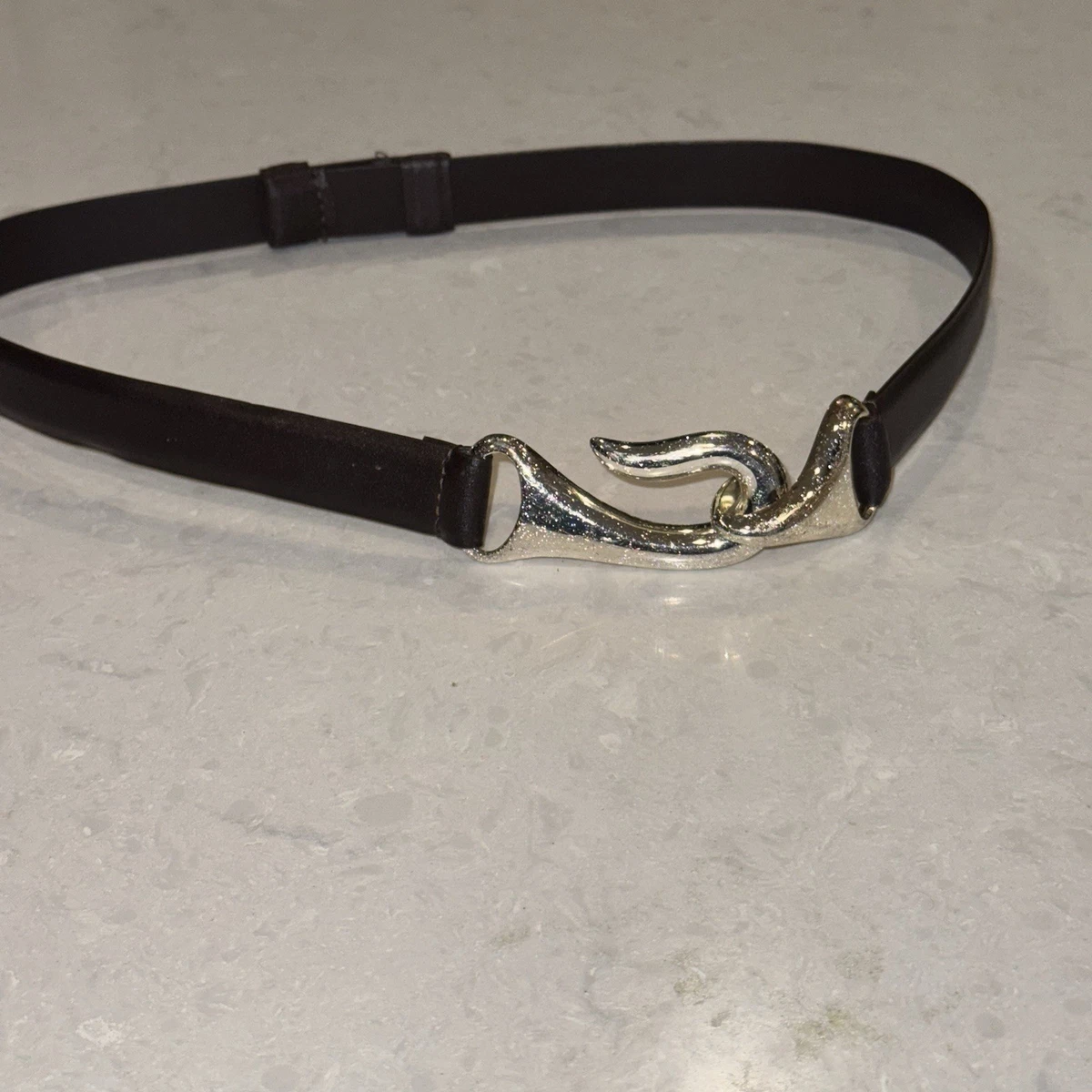 CHICOS Silver Tone Mixed Metal Link Statement Belt Oval Medallion Adjustable‎ Chicos Belt - Etsy main image 2