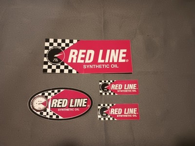 Authentic Red Line Synthetic Oil Decal Sticker Set of 4 Free Tracked Shipping!