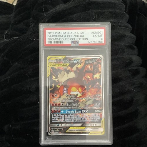 Pokémon Reshiram & Charizard GX SM Black Star Promo Holo SM201 PSA 6