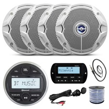 JBL PRV175 Stereo Receiver, 4X 6.5" Speaker, AUX/USB, Remote, Antenna, Wire