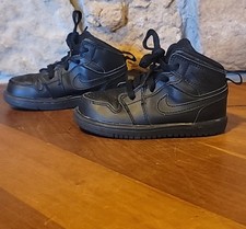 NIKE INFANT TODDLER 7C JORDAN 1 MID FLEX TD 554727-010 BLACK/BLACK-BLACK SHOES