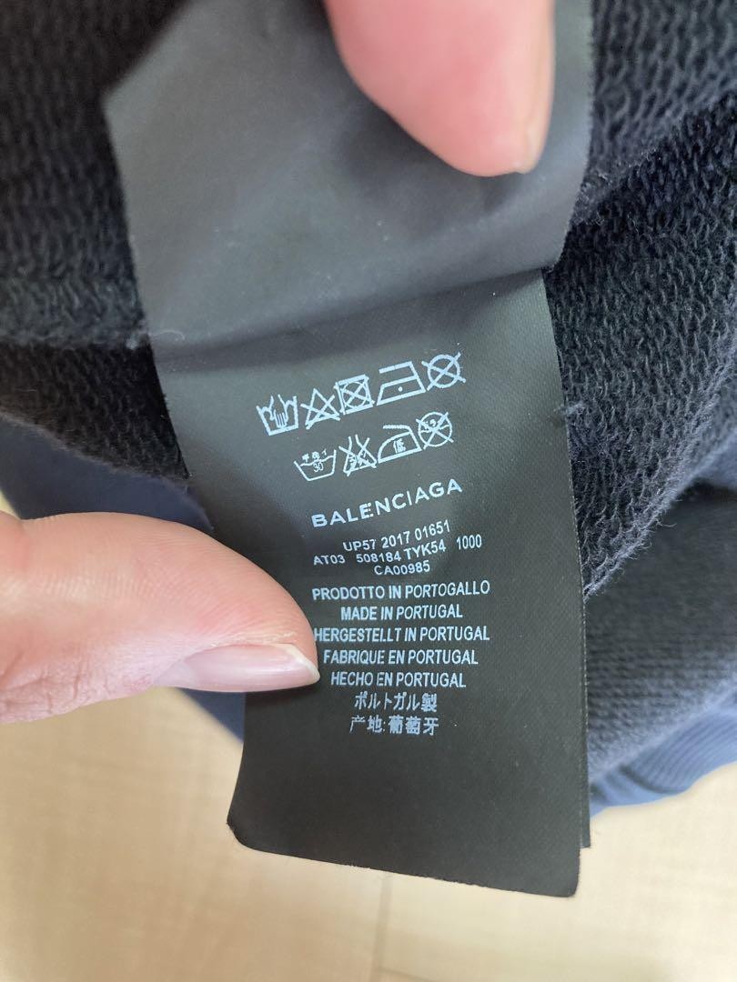 Balenciaga Hoodie Black Old Logo M Size Pullover Sweatshirt Rare Vintage image 5