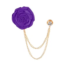 Rose Flower Brooch Pin Lapel Pin for Men Suit Accessories Floral Dark Purple