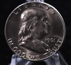 1961-P Franklin Half Dollar, 90% Silver, USA 50c Coin Nice with Bell Lines