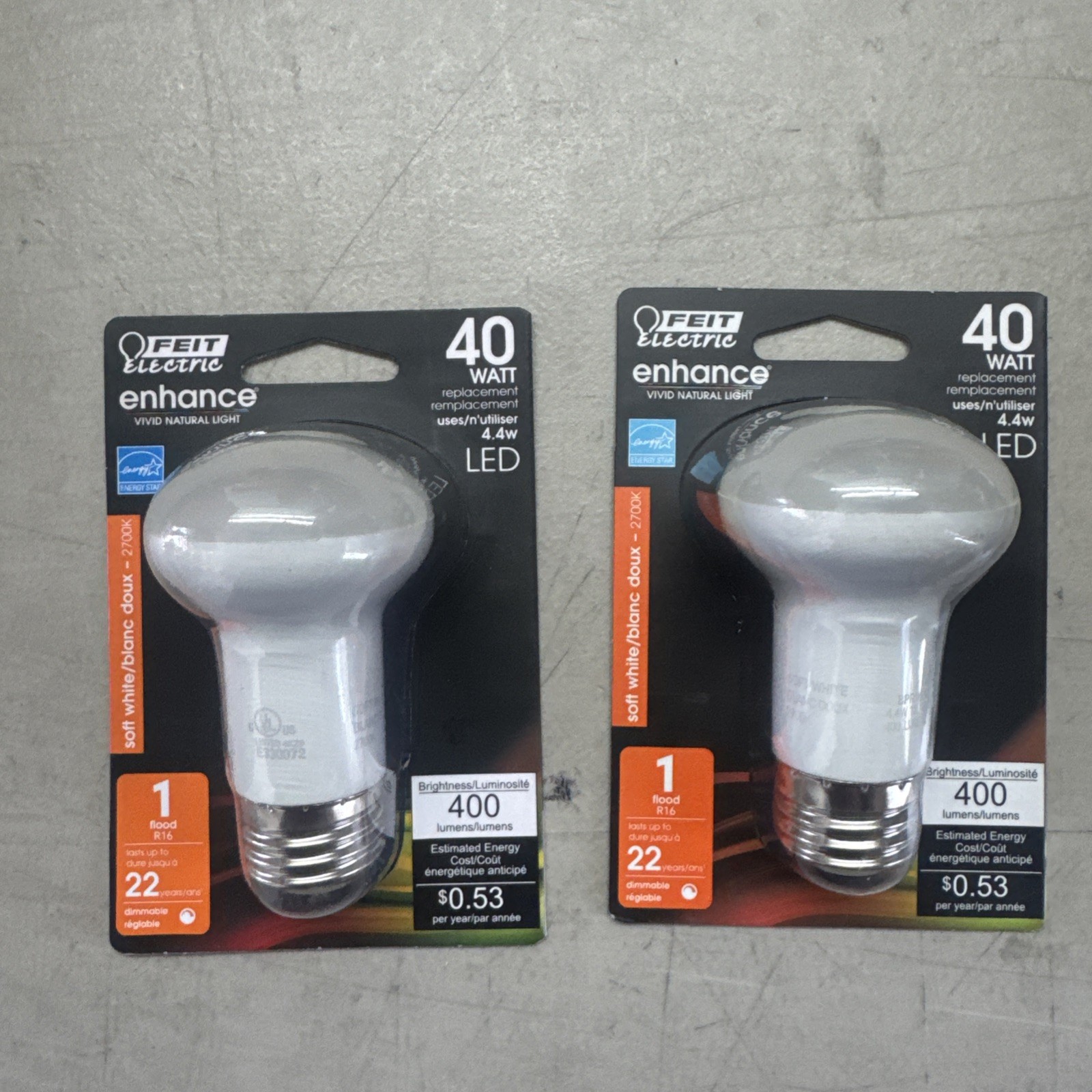 Feit Electric 40W Equivalent LED Light Bulb R16 Dimmable Flo