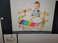 Kids Wooden Musical Combo Percussion Instruments Set Free Ship Lower 48 States