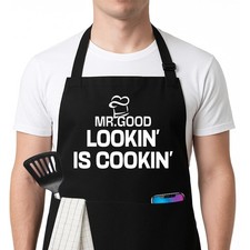FUNNYUNCLE Funny BBQ Grilling Kitchen Cooking Chef Aprons for Men Fathers Day