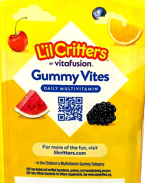 Multivitamínico diario L'il Critters Gummy Vites con gomitas VitC+D 300 EXP 09/2026 Foto 3 de 4