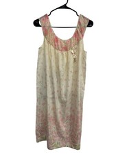 Philmaid 36/38 Floral Sleeveless Pink Green Nightgown Cottagecore Vintage