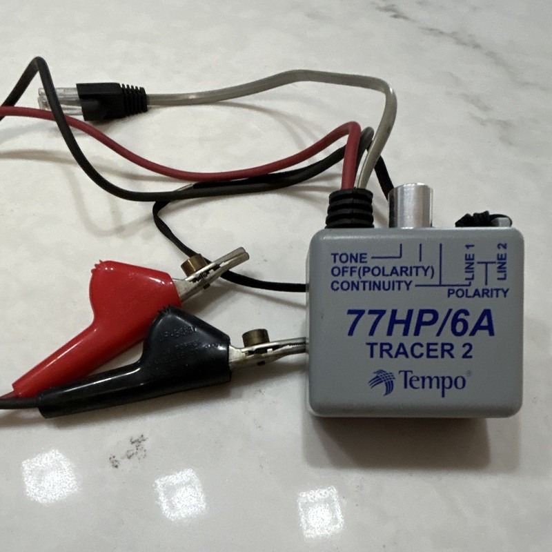 Tempo 77HP/6A Tracer 2 RJ11 Cable Tester w/ Tone, Continuity & Polarity