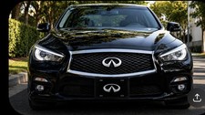 For Infiniti - Black Aluminum License Plate Wchrome Infiniti Emblem Attached For Infiniti - Black Aluminum License Plate Wchrome Infiniti Emblem Attached