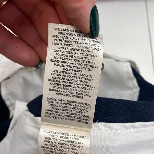 GANT Hombres Azul Marino Ajustado Lino Algodón Traje Pantalones Pantalones Talla EU 50 UK/US 40 - Imagen 8 de 12