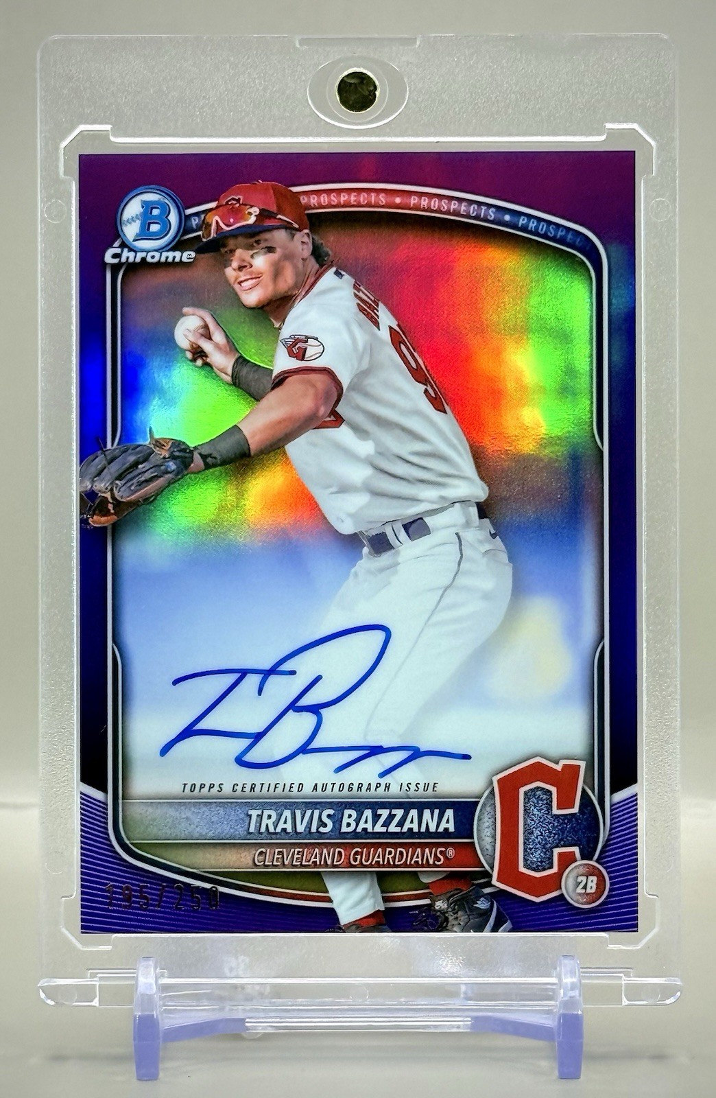 Travis Bazzana 2025 Bowman Chrome #CPA-TB Purple Refractor Auto #/250