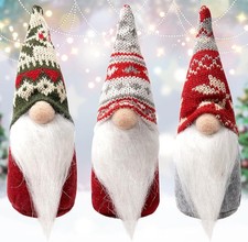 3 pcs handmade christmas gnome decorations scandinavian table ornaments