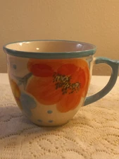 The Pioneer Woman Vintage Bloom Coffee Tea Cup Pink Red Turquoise Yellow Floral