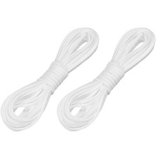 2 Pcs Faux Suede Leather Cord, 2.6mm x 5.5 Yards Flat String, White