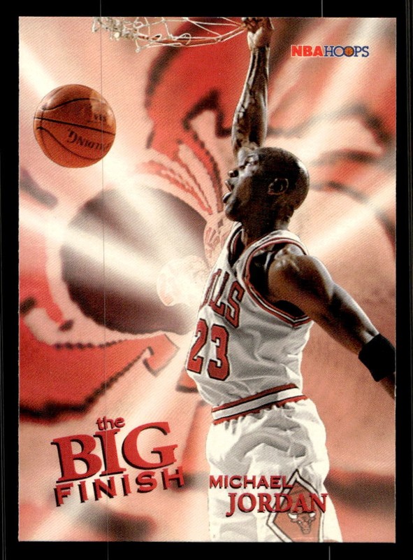 1996-97 Hoops #176 Michael Jordan Chicago Bulls The Big Finish MINT NO RESERVE!