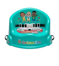 Cocomelon 15-Inch Green Kids Plastic Chair Floor Booster seat w/Safety Harness