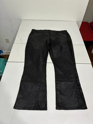 MNML Flare Jeans Black 40x30 Waxed Streetwear Biker Skater Grunge Punk Cyber Y2K