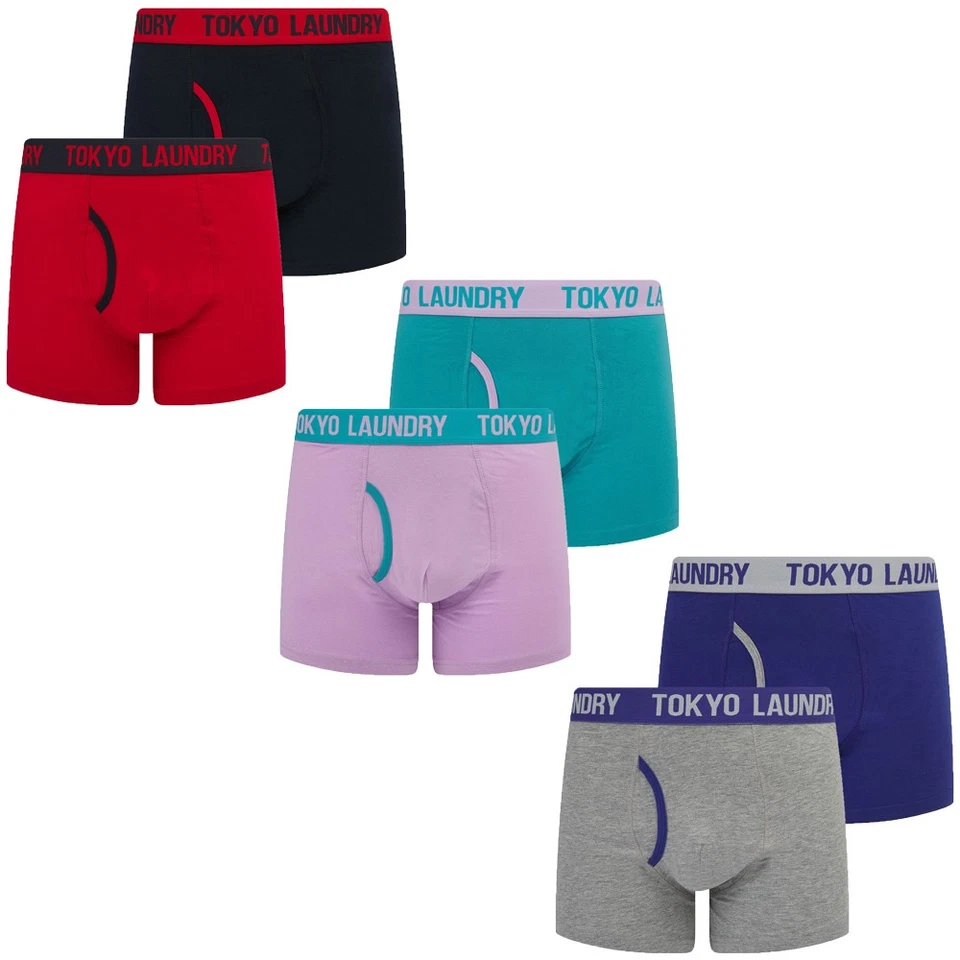Tokyo Laundry Boxer Shorts Men's 2 Pack Stretch Cotton Boxers Underwear Elastic