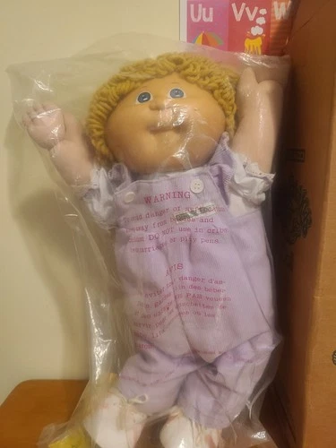 Cabbage Patch Kids Rhoda Adena 16" Doll Yellow Yarn Hair 1984 Birth Certificate