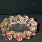 Vintage Boopie Bubble Glass Ashtray Trinket Dish Nova Pattern Pink Cranberry