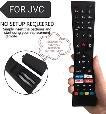 ERSATZ FERNBEDIENUNG RM-C3338 FÜR JVC SMART TV - YOUTUBE - NETFLIX - PRIME VIDEO - Play
