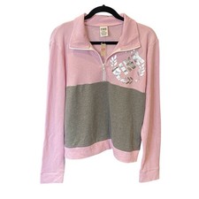 Victorias Secret PINK Quarter Zip Lightweight Fleece Pullover Womens Size Medium