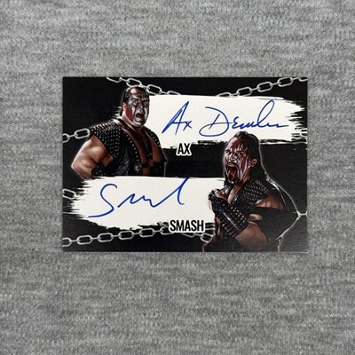 Demolition Ax Smash WWE Dual Auto Signed Tag Team Wrestling Card