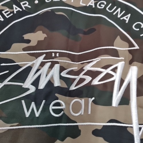 Stüssy Camo Bomber Jacket Size L Orange Lined Streetwear- New Without Tags - Picture 15 of 18