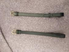 Leather Bridle Cheek Pieces Pair with Buckles, Medium (Cob), Black1/2"