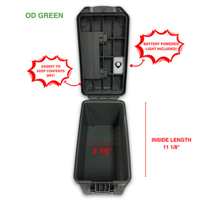 OD Green Waterproof Dry Box Storage Case w/ Gasket Seal Handle Camping Ammo