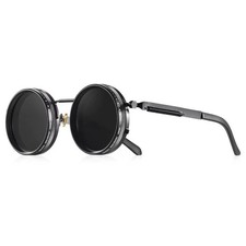 Polarized Round Sunglasses ND9 Adjustable Dimming Retro Fishing UV400 Shades