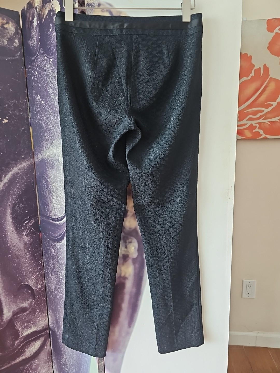 Cache Women’s Black Lace Texture Pattern Satin Tr… - image 5