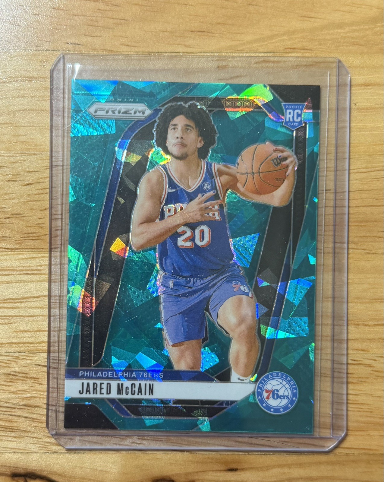 2024-25 Panini Prizm - Jared McCain #222 Teal Ice Prizm /225 (RC)