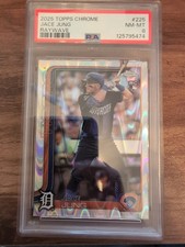 2025 Topps Chrome - Jace Jung #225 RayWave Refractor (RC) PSA 8