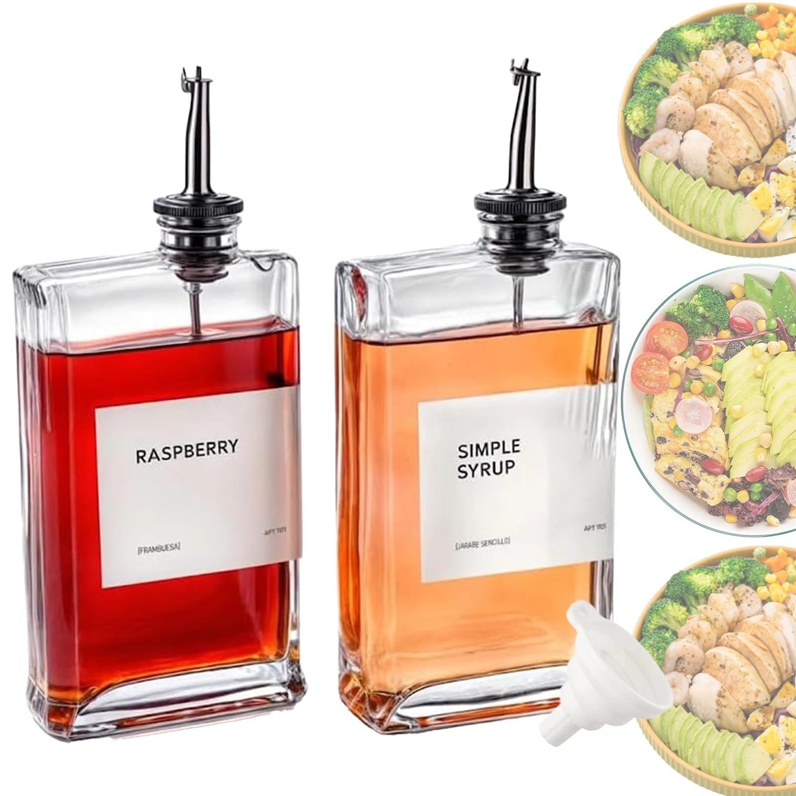2 Piece Vinegar Oil Bottles Set, Vinegar Oil Bottles, Oil Bottle, Oil Dispenser 3...