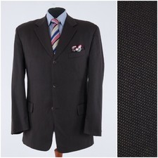 Mens Dark Brown Blazer 44R UK Size TODD TAYLOR Super 100s Wool Sport Coat Jacket