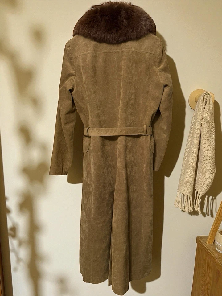 Nat KapLan Couture UltraSuede Brand Women's Size 6 Coat Fox Fur Collar - Image 2 of 4