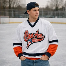 Vintage Can-Am Hockey Jersey K1 Sportswear XL Canada America White Jersey Y2K