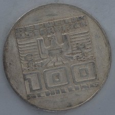 1978 Austria 100 Schilling Villach silver coin Austrian Mint