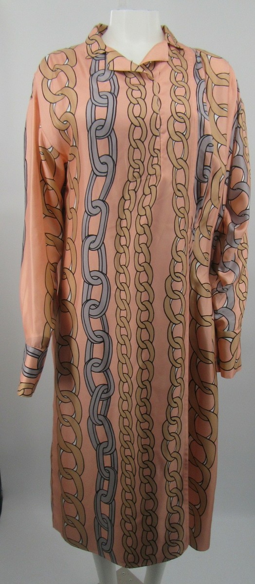 marni silk dress Marni Mixed-Print Silk Long-Sleeve Empire Shift Dress