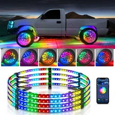 15.5″/17″ V1 RGB+IC Chase Wheel Ring Lights Kit Double-Row Neon Wheel Rim Lights