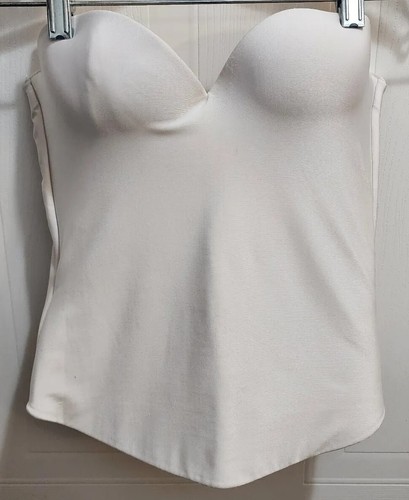 Davids Bridal Strapless Seamless Bustier Corset Longline Bra White 7643 Sz 36B