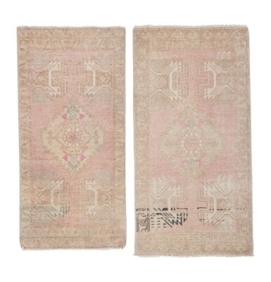 Vintage Faded Turkish Small Rug Carpet - Kitchen Rug