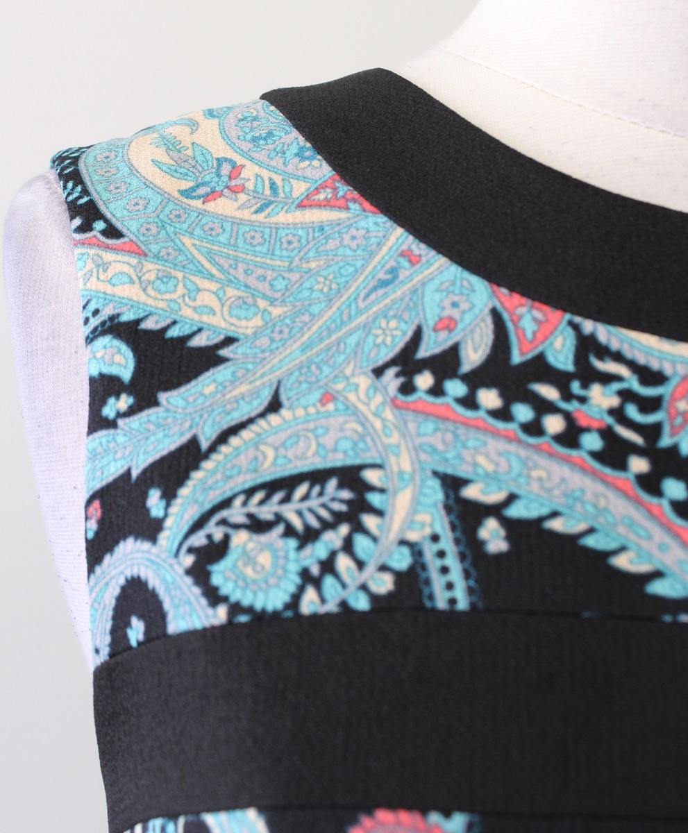BCBG Max Azria Sky Paisley Print Sheath Dress Sz 4 Tahiti